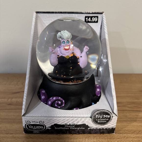 Disney Other - New Disney Villains Ursula Little Mermaid Music Snomotion Waterglobe Snow Globe
